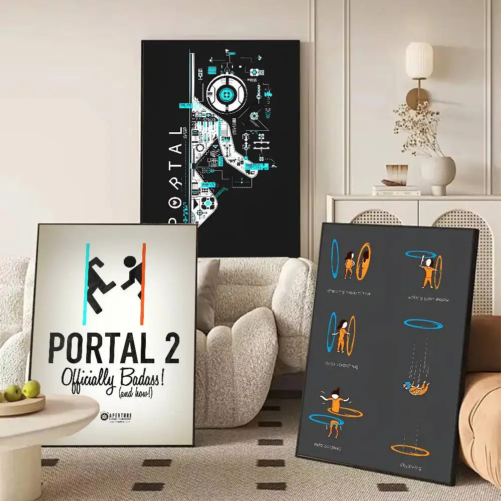 A-Portal Game Funnty Poster Art With Prints Home bedroom living room decoration gift