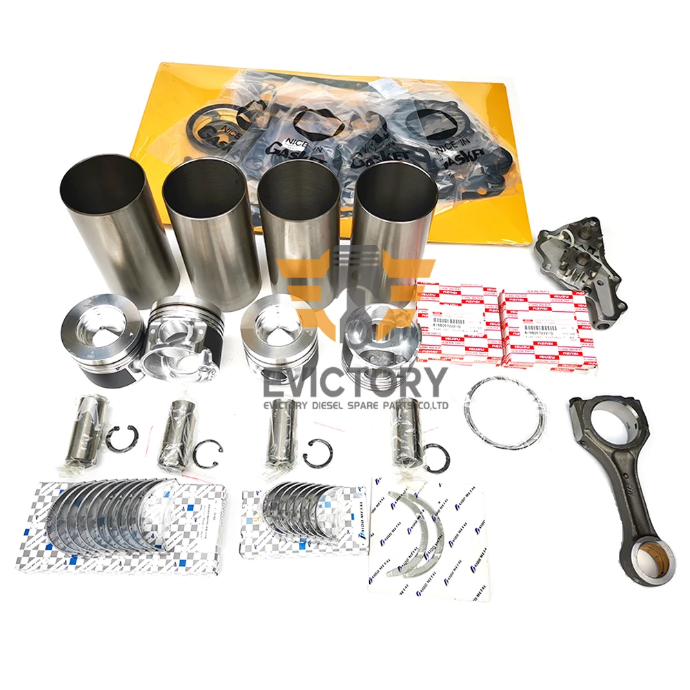 For Isuzu 4JJ1 Engine Overhaul Rebuild Kit Water oil pump valve con rod