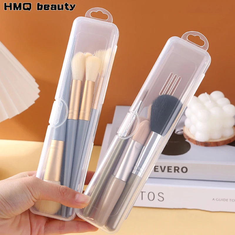 Caja de almacenamiento de brochas cosméticas, estuche de almacenamiento portátil para lápices de cejas, contenedor organizador de cosméticos transparente a prueba de polvo, herramientas de maquillaje