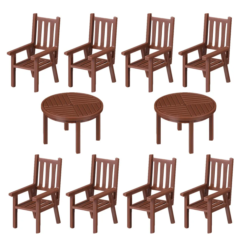 

2Sets Miniature Table and Chair Set Detailed Tiny Furniture for Craft Displays Diorama Accessories Home Simulation Decor