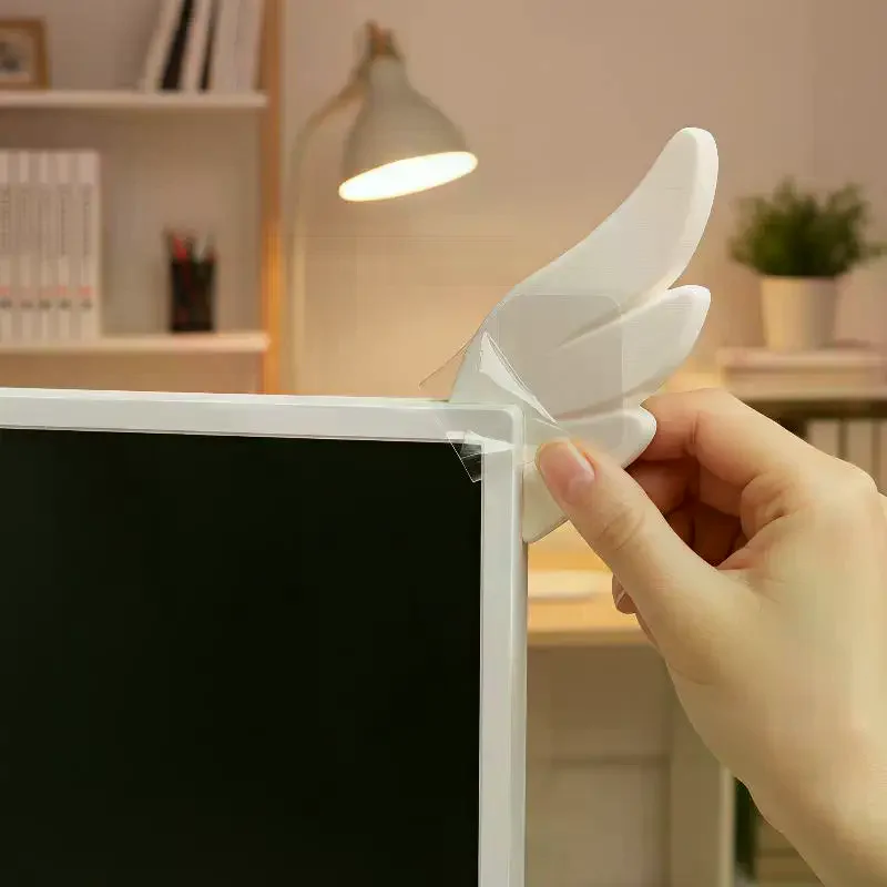 1Pair 3D Printing Cute Decorative Ornaments E-sports Room Wings Monitor Decorative Ornaments Creative Gifts For Friends