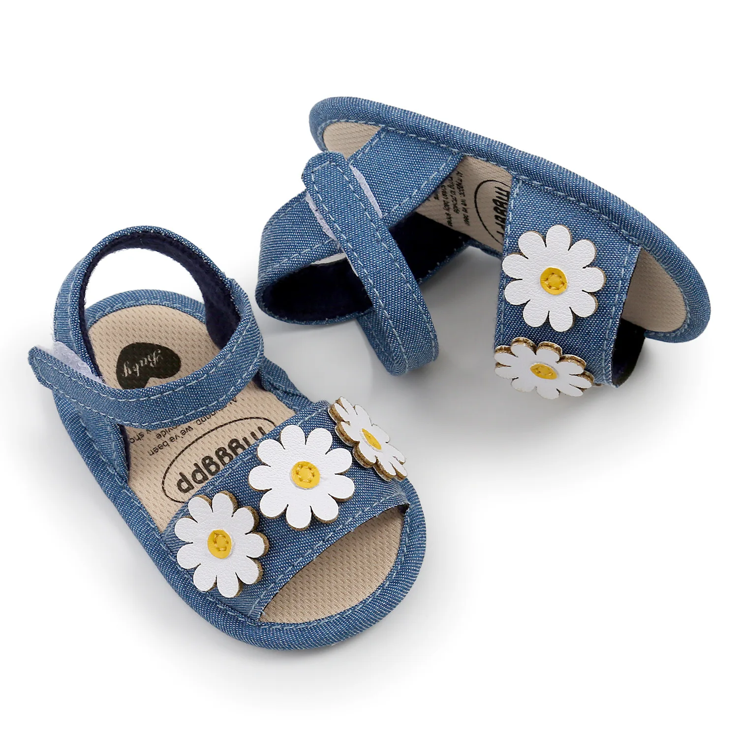 Meckior Summer Cool Baby Girl Sandals Fashion Newborn Sandal Idyllic Flower Soft Anti-slip Toddler Cotton Sole Comfortable Shoes