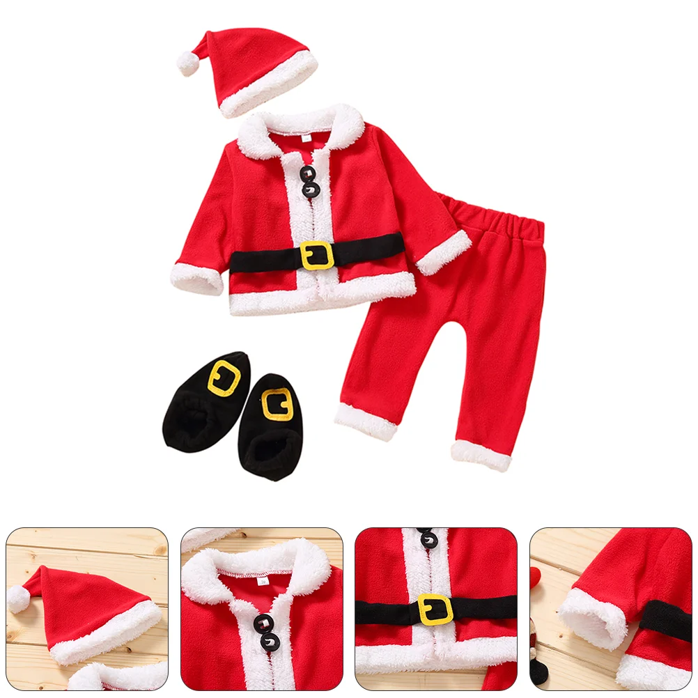 

Santa Costume Christmas Four Piece Set Kids Clothes Mermaid Cotton Xmas Supplies Child