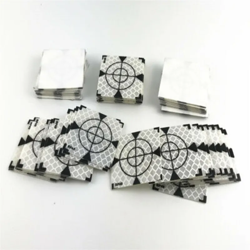 50pcs 30/40/50/60/80mm Total Station Reflector Sheet Reflective Tape Target Survey Geography Reflector Target