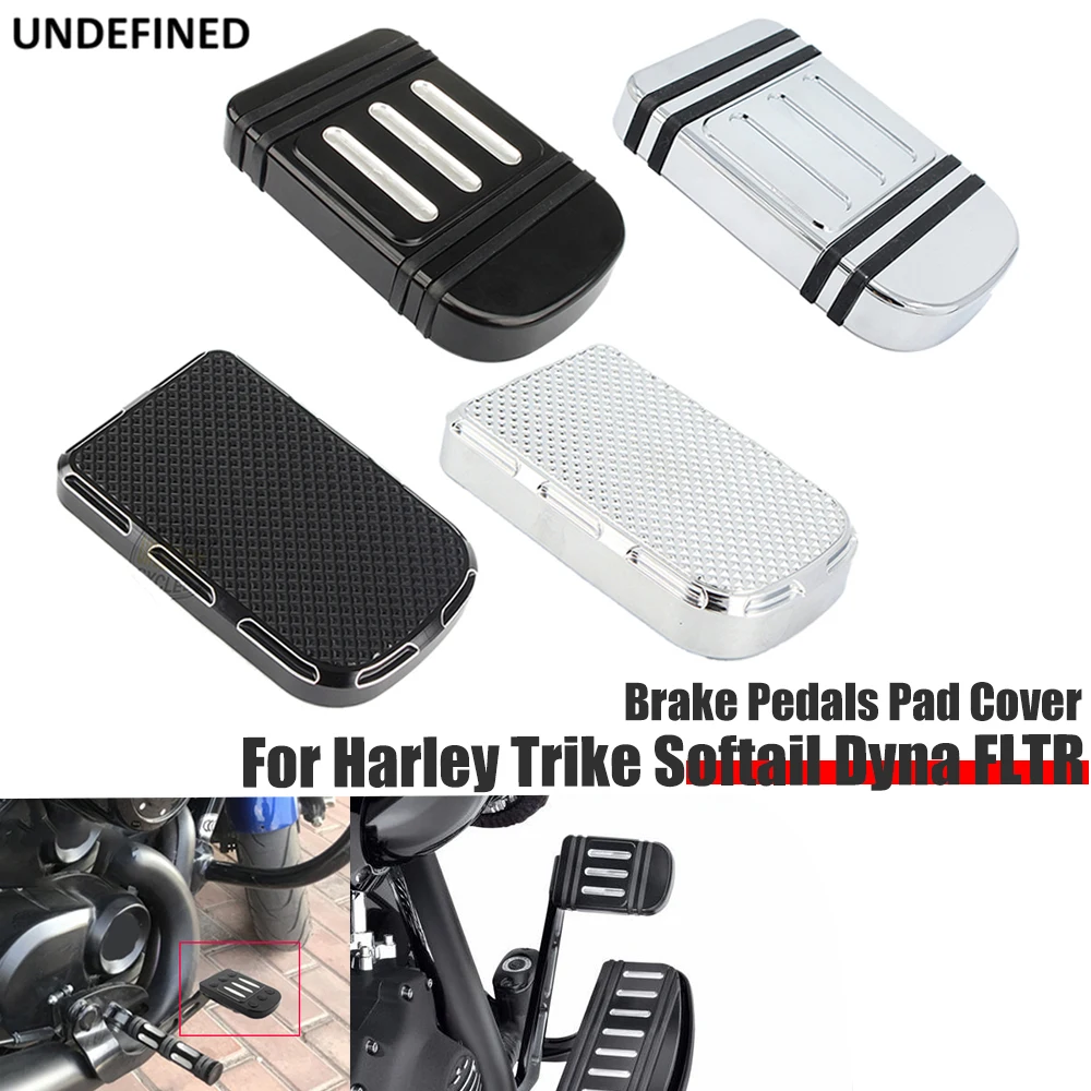 

Motorcycle Brake Pedal Pad Cover Large Foot Pegs Footrest for Harley Touring Road King Electra Glide Trike Softail Dyna FLTR