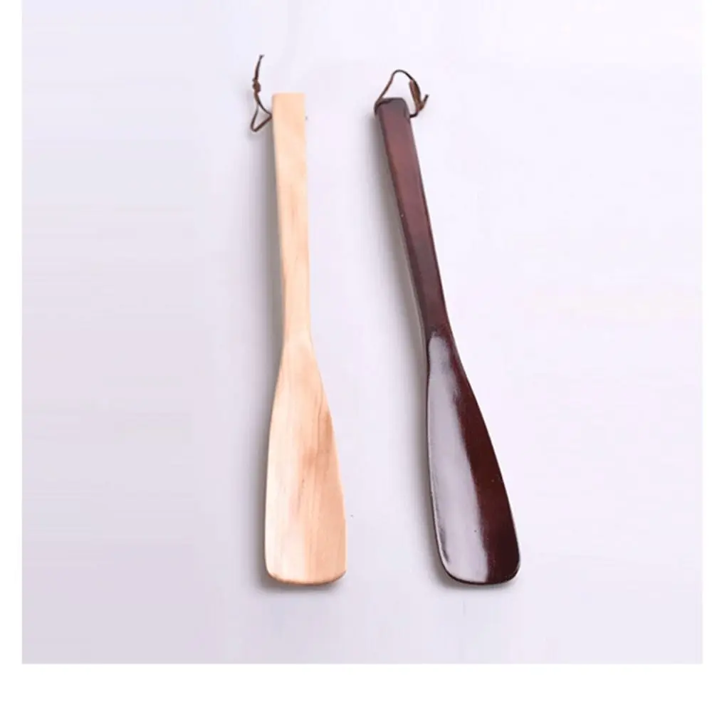 Easy Remover Shoe Horn Easy on Off Hanging Shoehorn Lifter Extra Long Handle Wood Seniors Put on Shoes Tools