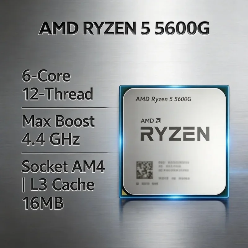 

AMD Ryzen 5 5600G R5 5600G for Gaming Office Home Use 6 Core 12 Thread 3.9GHz 4.4GHz AM4 65W CPU No Cooler