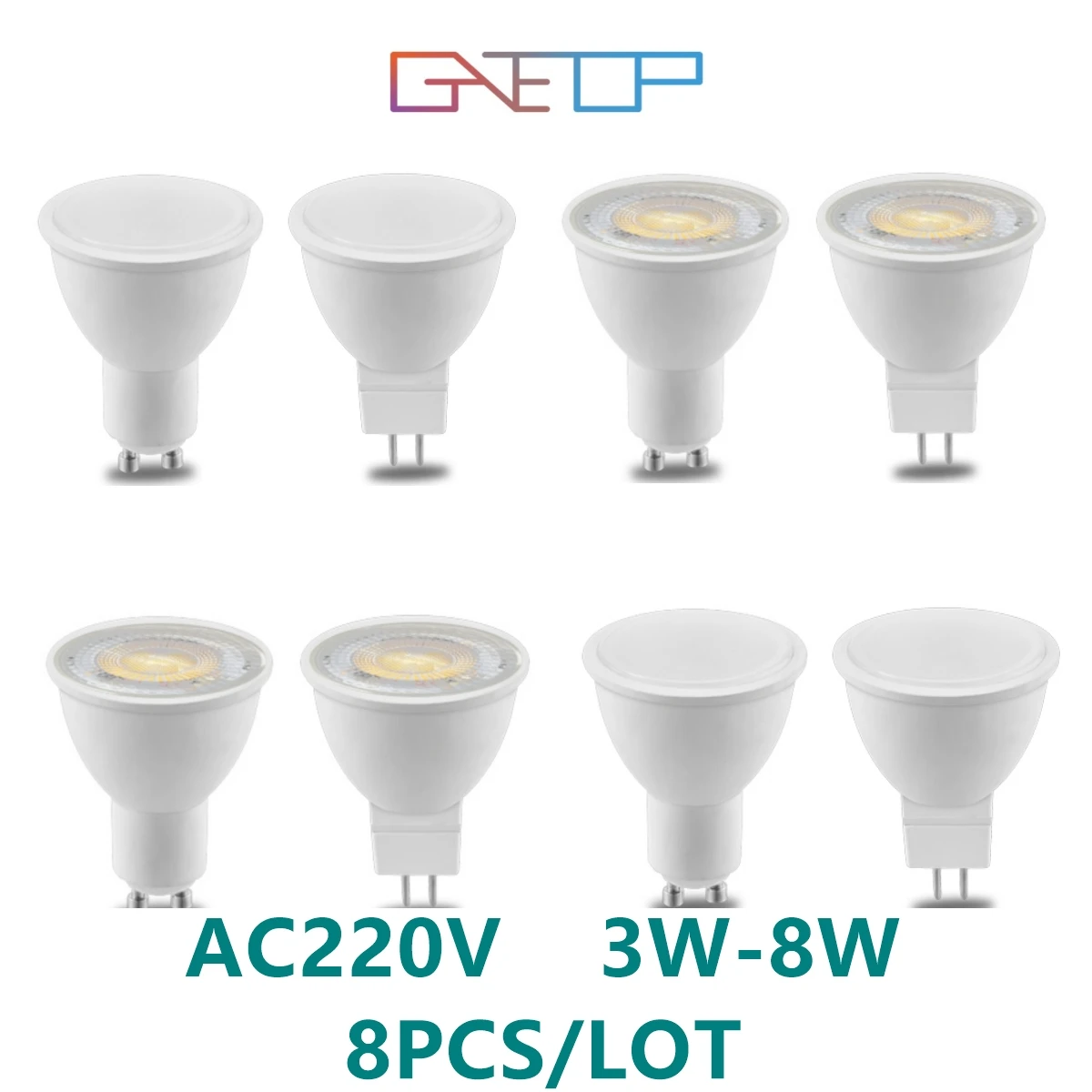 

MR16 GU10 LED Spotlight 3W-8W AC220V 3000K/4000K/6500K Led Bulb Beam Angle 38 120 Degree for home indoor Light Bulb for Table