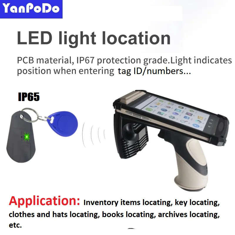 Yanpodo Passive RFID LED Tag UHF 860-960mhz 0-4M LED Light RFID Tags for Keychain Keyfobs Locating Book Tool Tracking Management