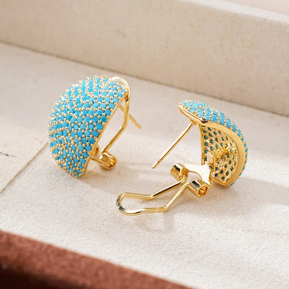

Missvikki New Trendy Square Hoop Earrings for Women Bridal Wedding Multicolor CZ Bijoux High Quality Brand Gorgeous Trendy