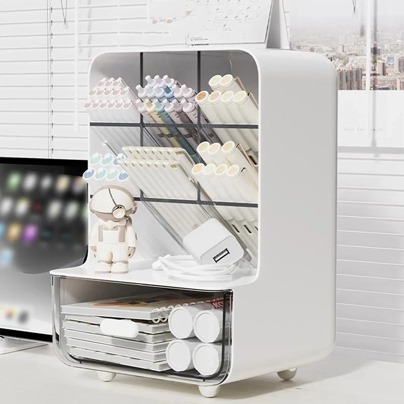 Clear Desk Organizer Pen Holder Multi-layer Pencil Storage Box Office Stationery Supplies Organizer Home School Desk Accessories