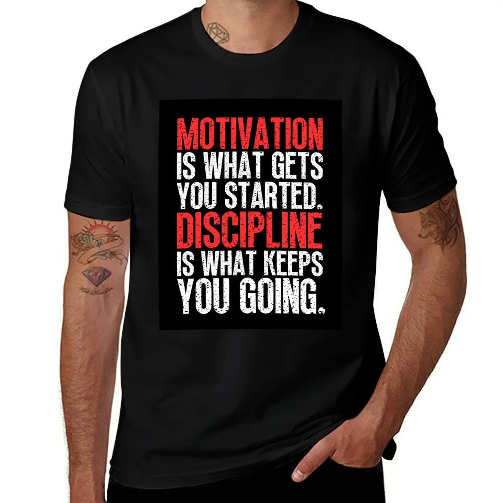 Motivation VS Discipline T-Shirt Plus Size Short Sleeve T-Shirt