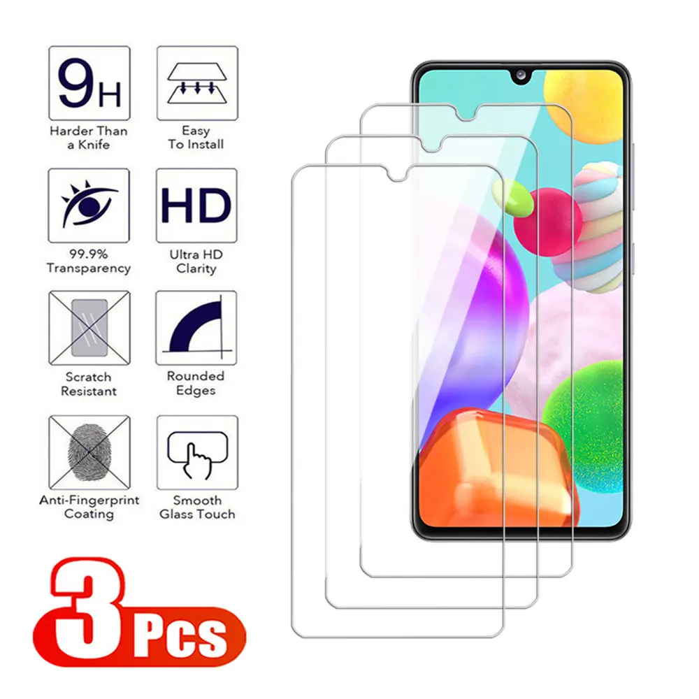 3Pcs Glass For Samsung Galaxy A71 A72 A73 A41 A42 A51 A52 A53 A54 A55 Tempered Scren Protector Samsung S10E Note 10 Lite Film