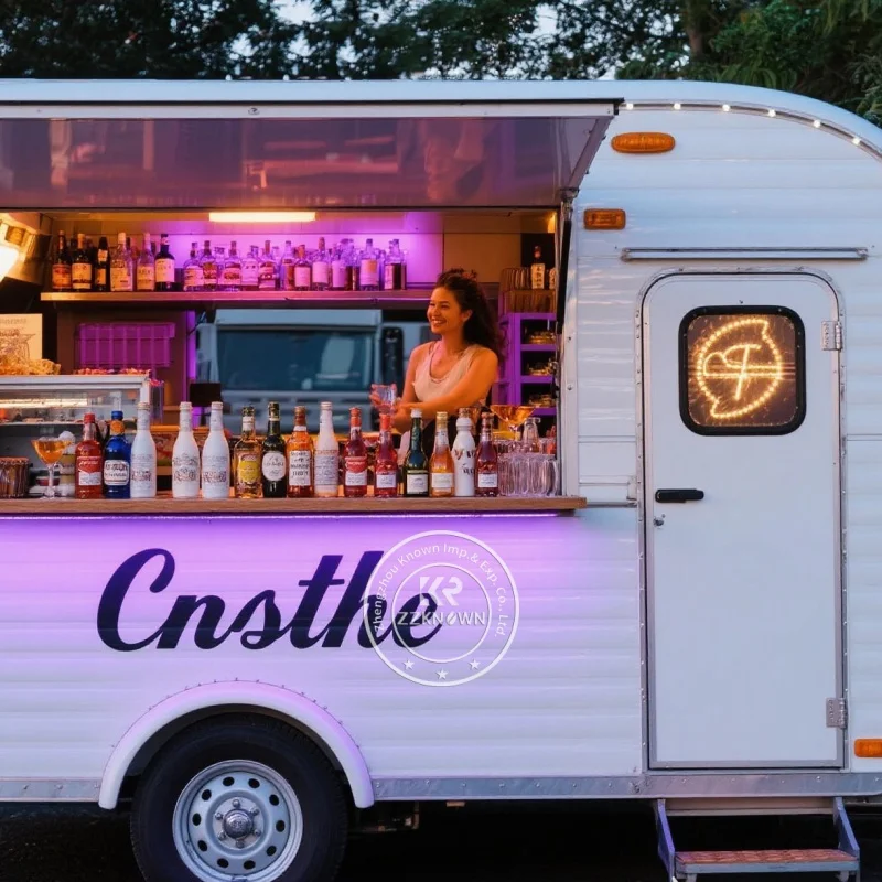 

Fully Equipped Food Trailer With Stainless Steel Countertops Commercial Mobile Kitchen For Street Food Catering Business