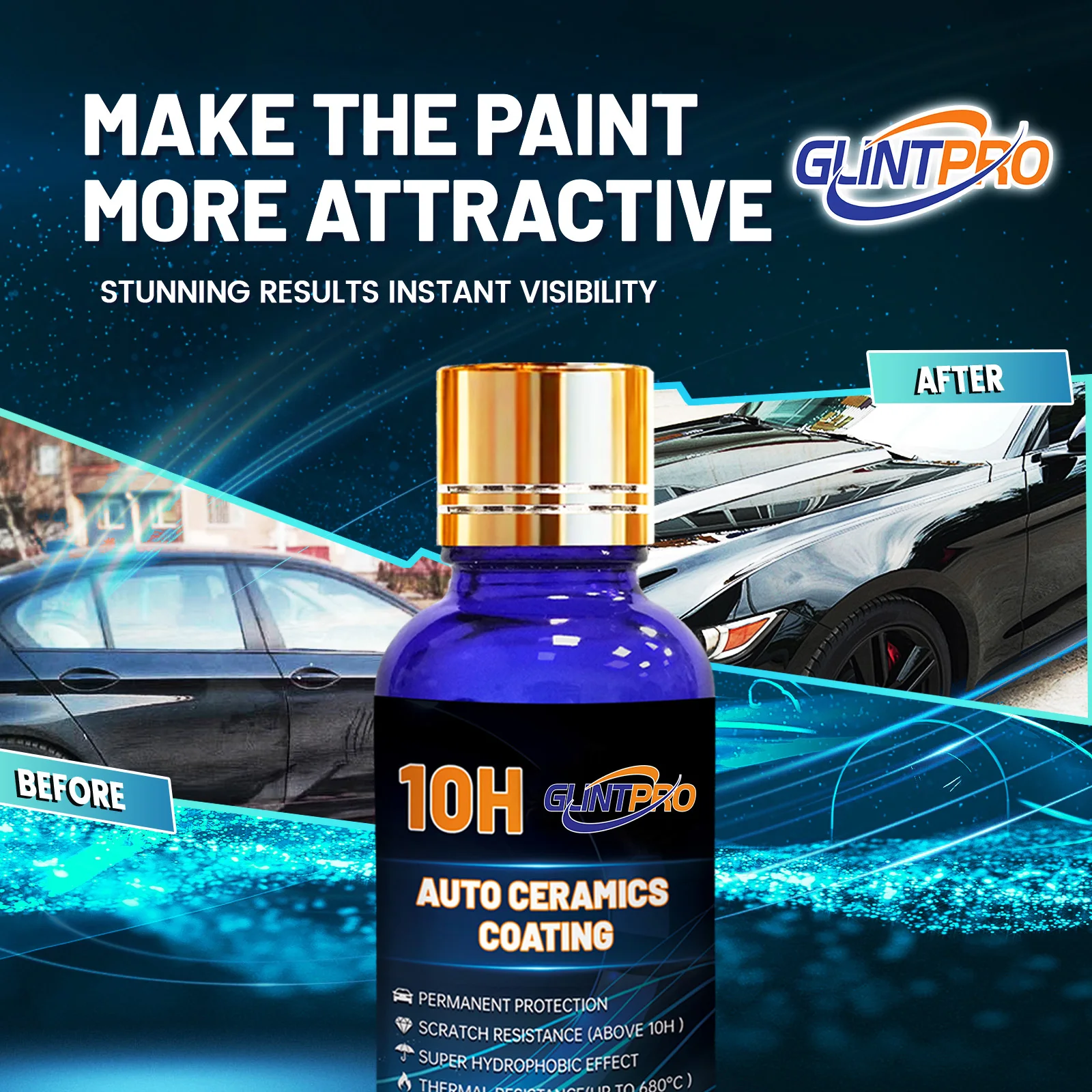2-in-1 10H Ceramic Coating & Nano Coating Kit Car Scratch Remover Kit High Gloss Hydrophobicity Car Polish Car Care Prodtucts