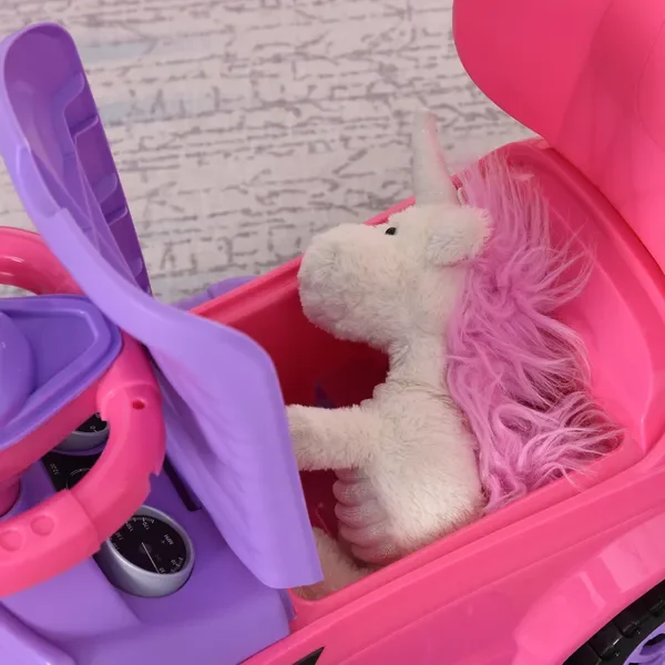 3-in-1-Schubwagen für Kleinkinder, Aufsitzwagen mit Hupe, Musik und Licht, sichere Stange, Gehspielzeug für Jungen und Mädchen im Alter von 1–3 Jahren, P