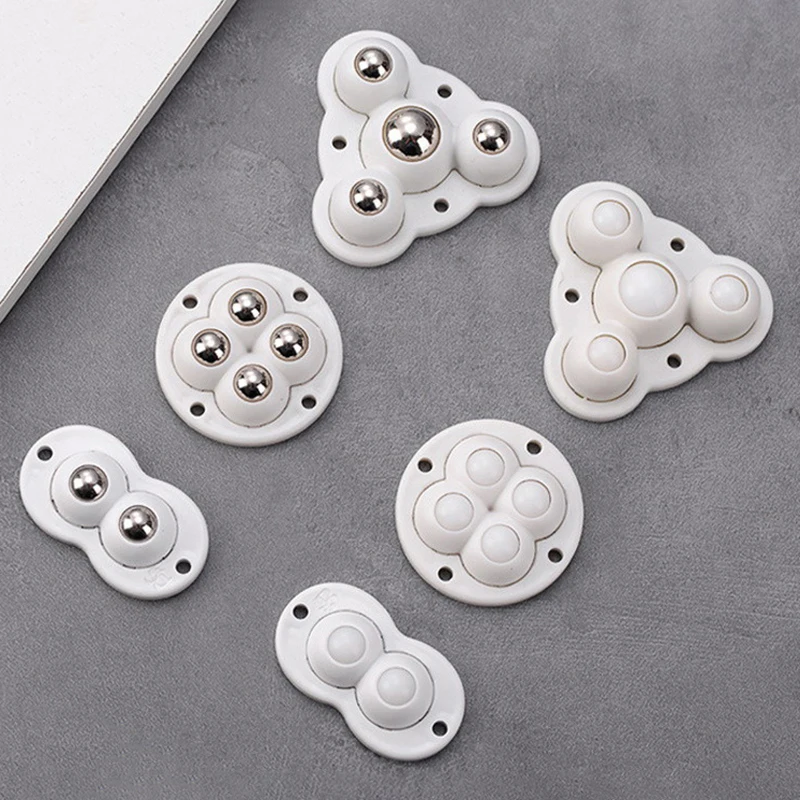 Durable Self-Adhesive Universal Pulley Rotating Wheels Mute 4 Beads Ball Furniture Storage Box Bedside Table Move Accessories-B2