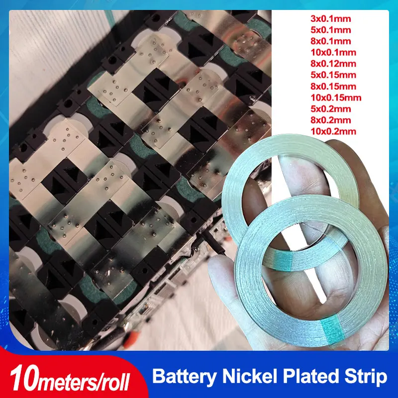 

1 Roll 10m 18650 Li-ion Battery Nickel Sheet Plate Battery Spot Welding Tape Nickel Plating Belt Strip Connector Battery Welders