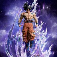24cm Anime Dragon Ball Can Emit Light Figure Ultra Instinct Son Goku Saiyan Pvc Sculpture Doll Decoration Model Collection Gifts