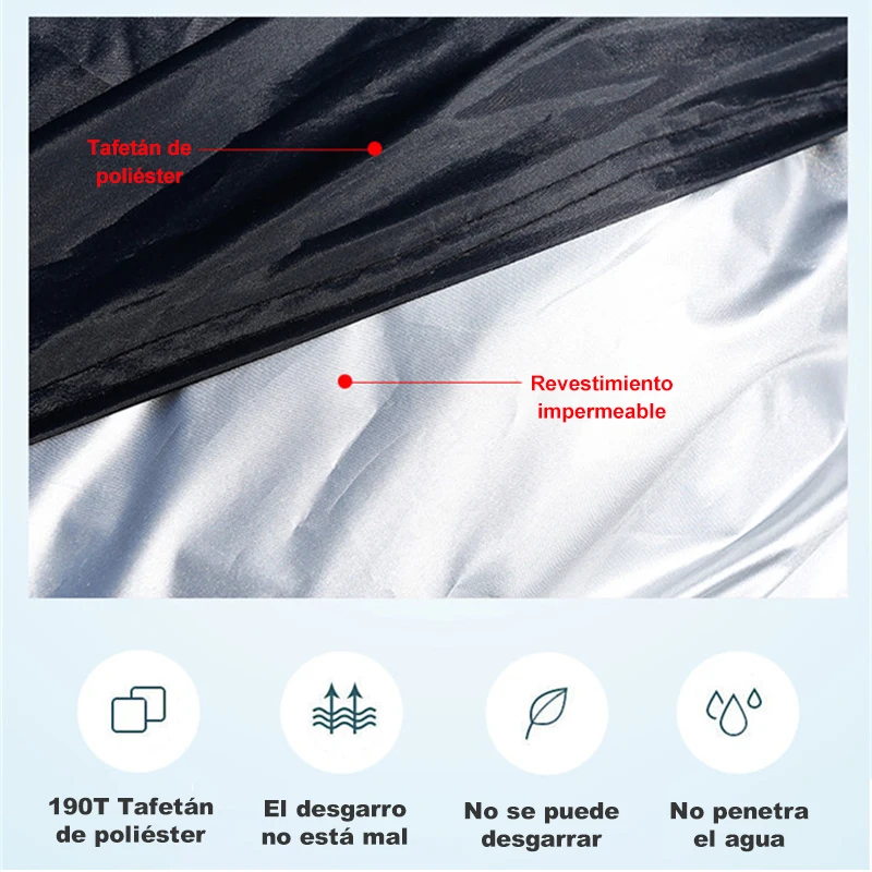 Cubierta impermeable con protección UV para motocicleta, cubierta para Scooter, accesorio para interior y exterior, tela 190T resistente al desgaste