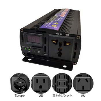 2000W inverter 12v 220v pure sine wave voltage DC 12V 24V to AC 110V 220V transformer power converter solar inverter