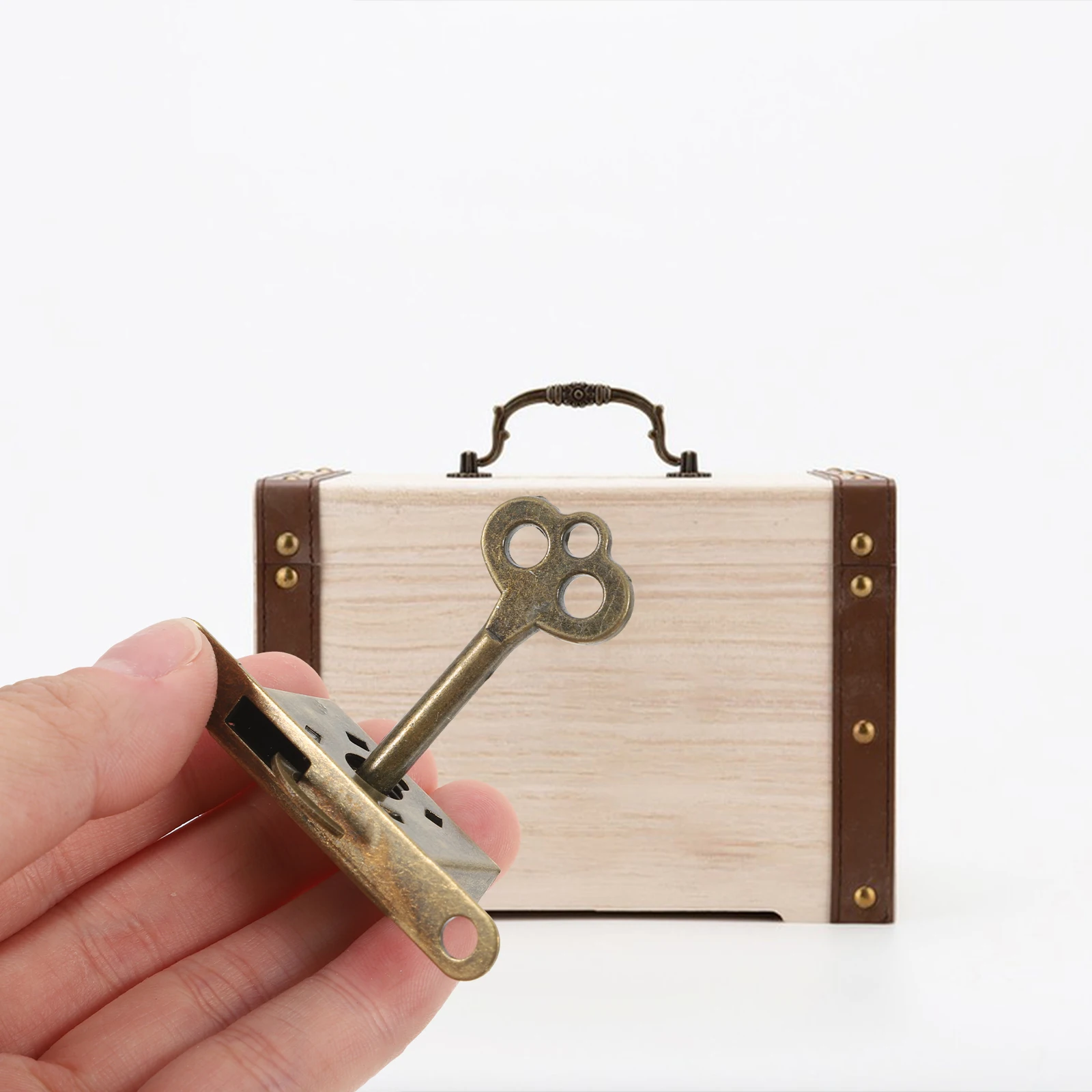 

1 комплект, шкатулка для драгоценностей со скрытым ящиком, невидимый замок для шкафа с ключом, мини-замки для коробок, деревянный подарок, невидимый сплав цинка «сделай сам»