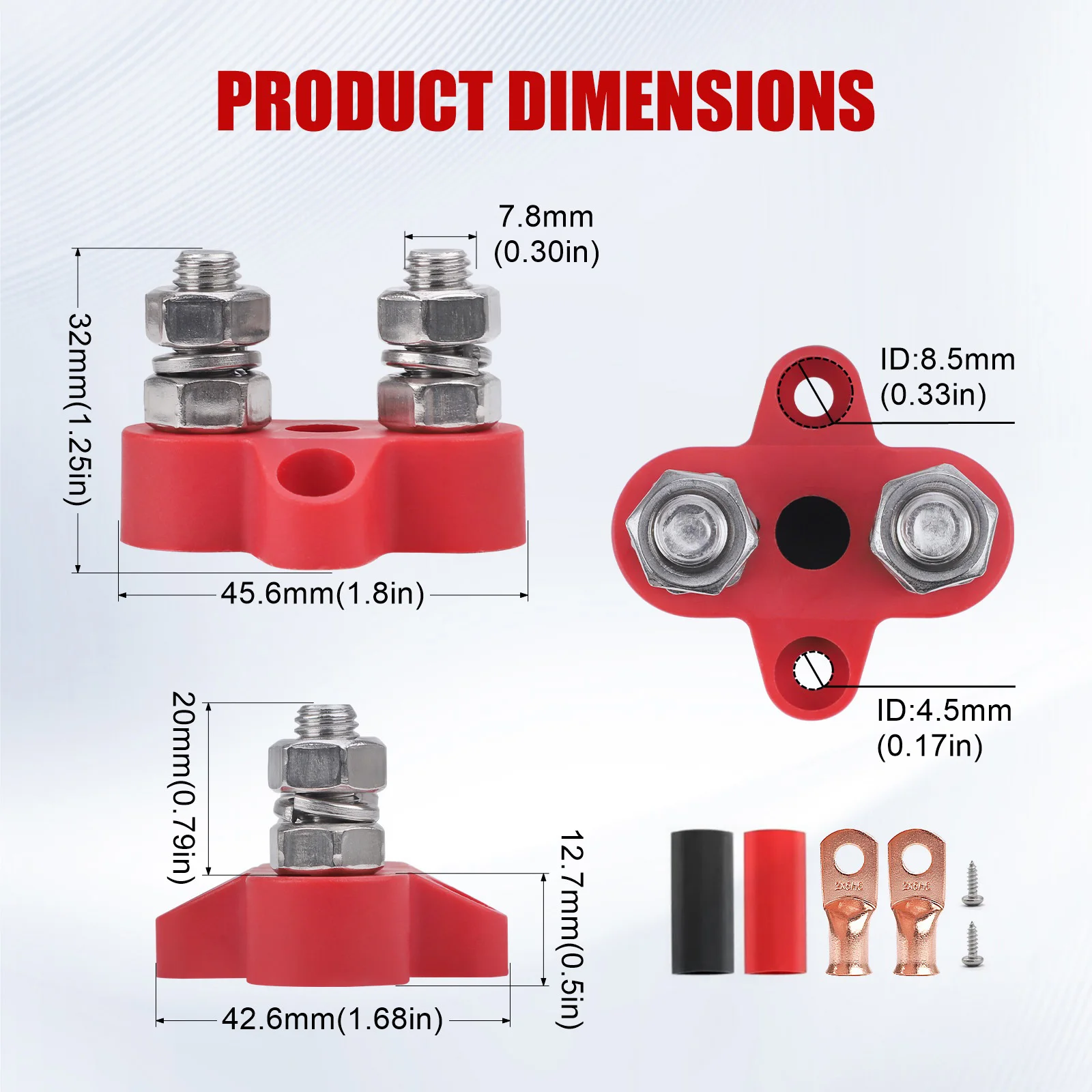 Car Terminal Block Studs M8 5/16