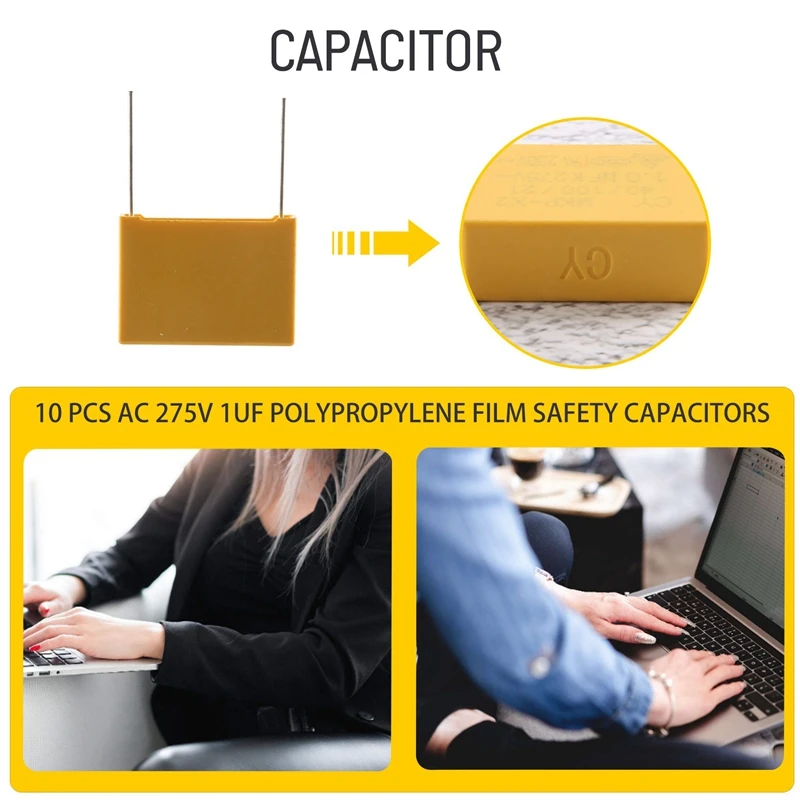 ポリプロピレンフィルム安全コンデンサ,ACコンデンサ,275v,1uf,10個