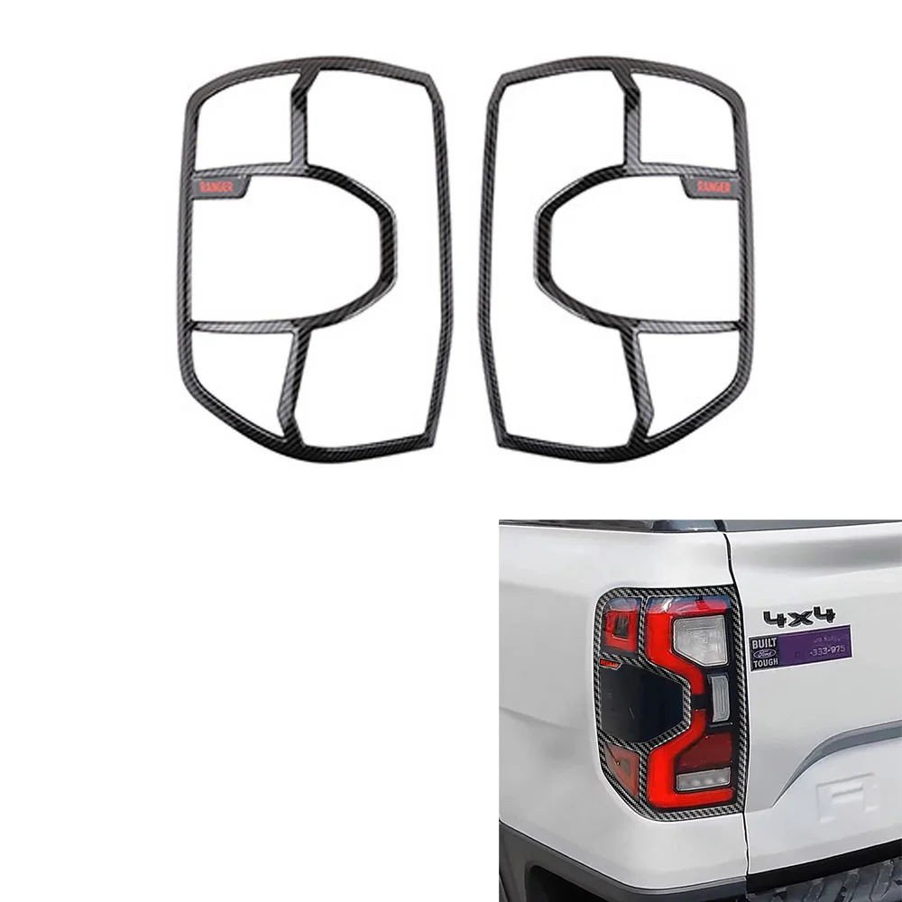 2PCS Fit für Ford Ranger Everest 2024 2025 Rückleuchten Rücklicht Abdeckung Kopf Licht Rahmen Trim Zubehör