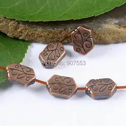 20pcs 11.4x7.9x3.4mmhole 1.2mm Copper Tone 2sided Crafted Flower Disk Spacer H1911 Beads for Jewelry Making