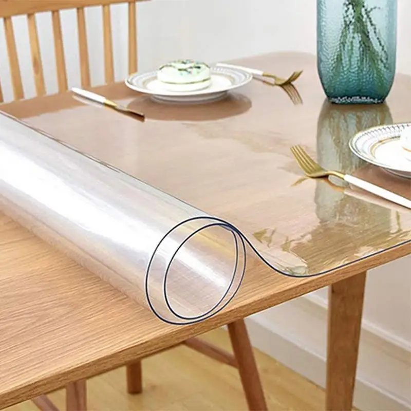 Table Mat Clear Protective Desk Mat Waterproof Nonslip PVC Table Cover Cuttable For Office Desks Coffee Tables Dining Tables
