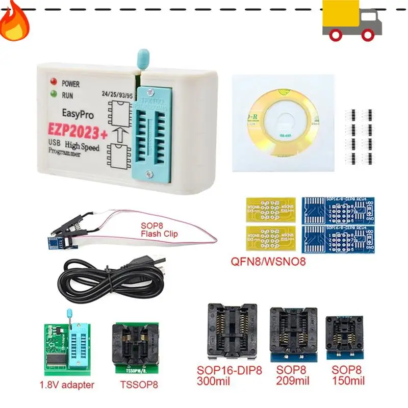 EZP2023+ High-Speed SPI FLASH Programmer EZP2023 USB Compiler Kit Support 24/25/93/95 EEPROM 25 Flash Bios Chip