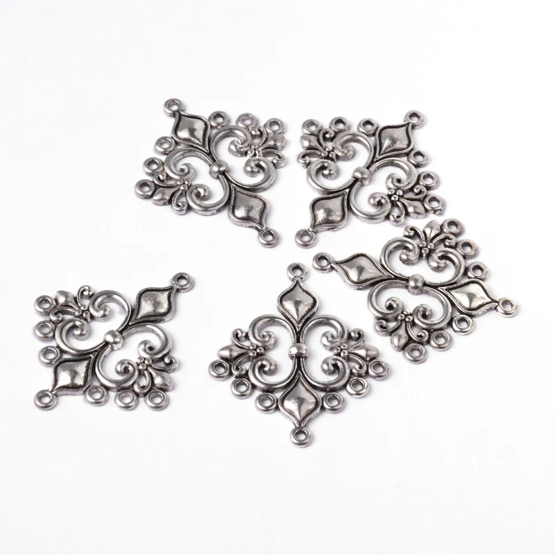 10 pc Antique Silver Tibetan Style Rhombus Chandelier Component Links for Dangle Earring Making Lead Free and Cadmium Free