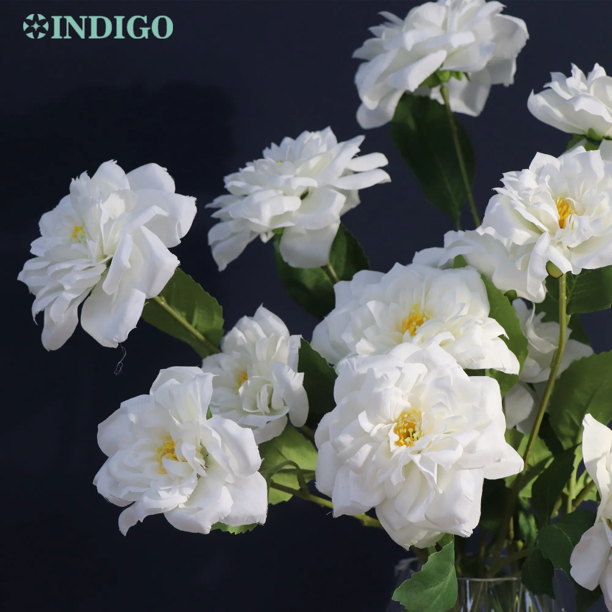 

5PCS White Rose (3 Flower/Stem) 75CM Silk Artificial Flower Peony Wedding Home Party Event Table Decoration High Quality INDIGO