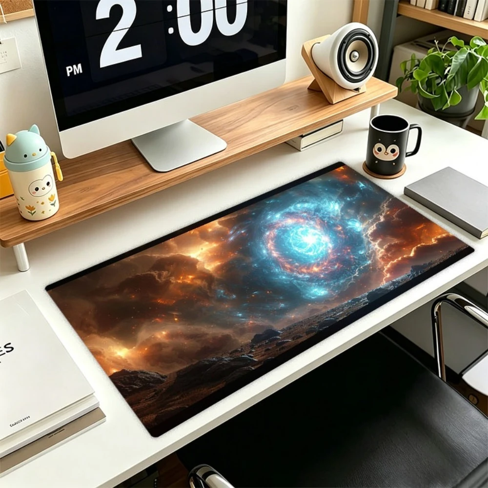Nappe imprimée avec motif de galaxie et univers surréaliste, tapis de souris antidérapant et lisse pour ordinateur de bureau, alfombrillas para escritorio tapis de souris