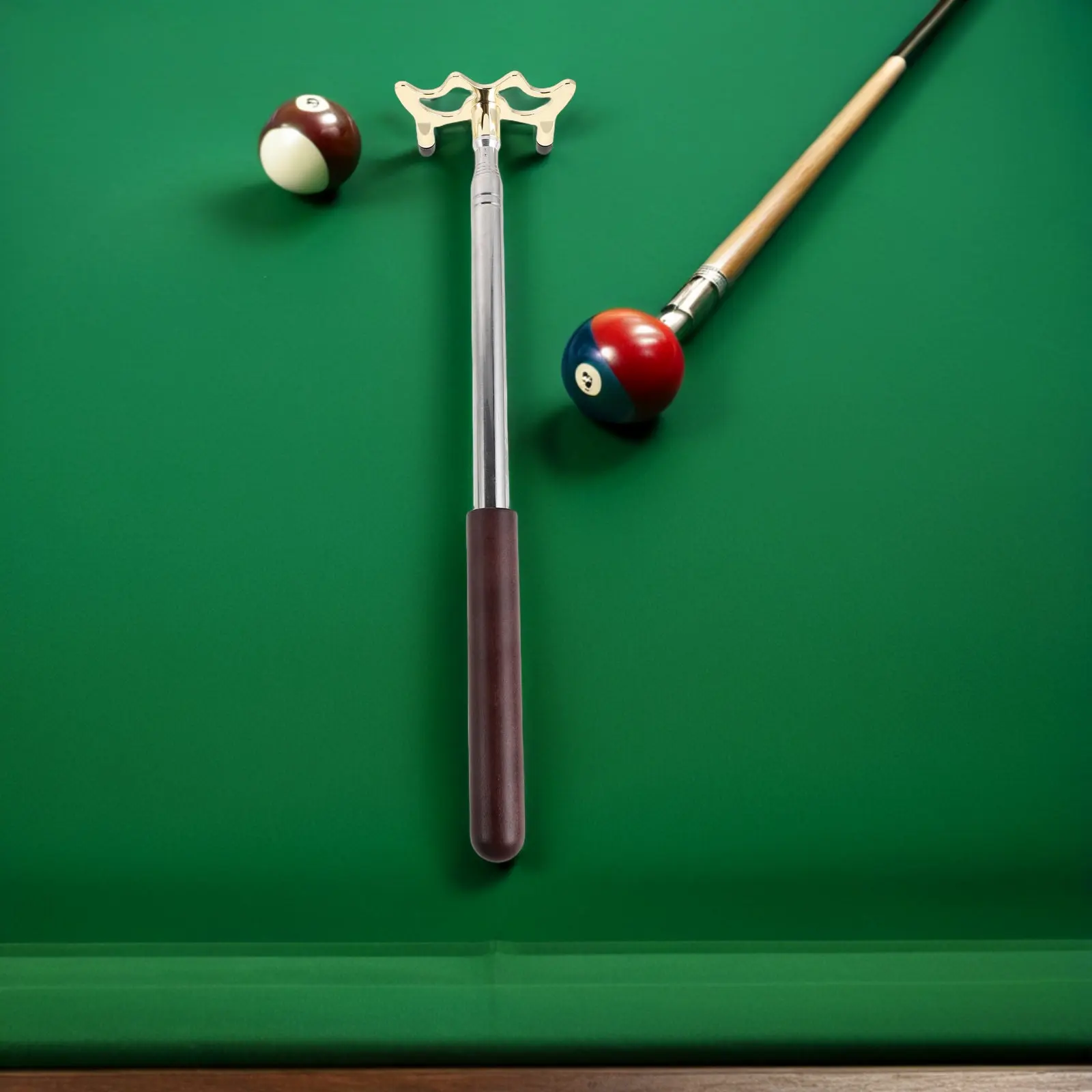 

Retractable Snooker Pool Bridge Stick 14-65.7inch Wood Handle Telescopic Adjustable Cue Rest Billiards Accessory Pool Table