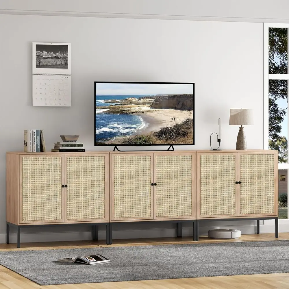 

Набор из 3 предметов из натурального ротанга: стильное хранение в богемном стиле для гостиной, столовой и прихожей