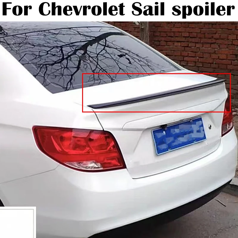 

For Chevrolet Sail Spoiler 2015 2016 2017 High Quality ABS Plastics Car Rear trunk cover spoiler lip tail wings Airfoil