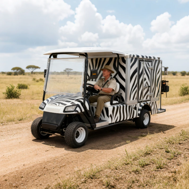 سرعة عالية عربة جولف مضادة للانزلاق، محرك رباعي العجلات، 7000 وات، 6 مقاعد، إطار من الألومنيوم، عربة جولف احترافية مخصصة للبيع بالجملة #6