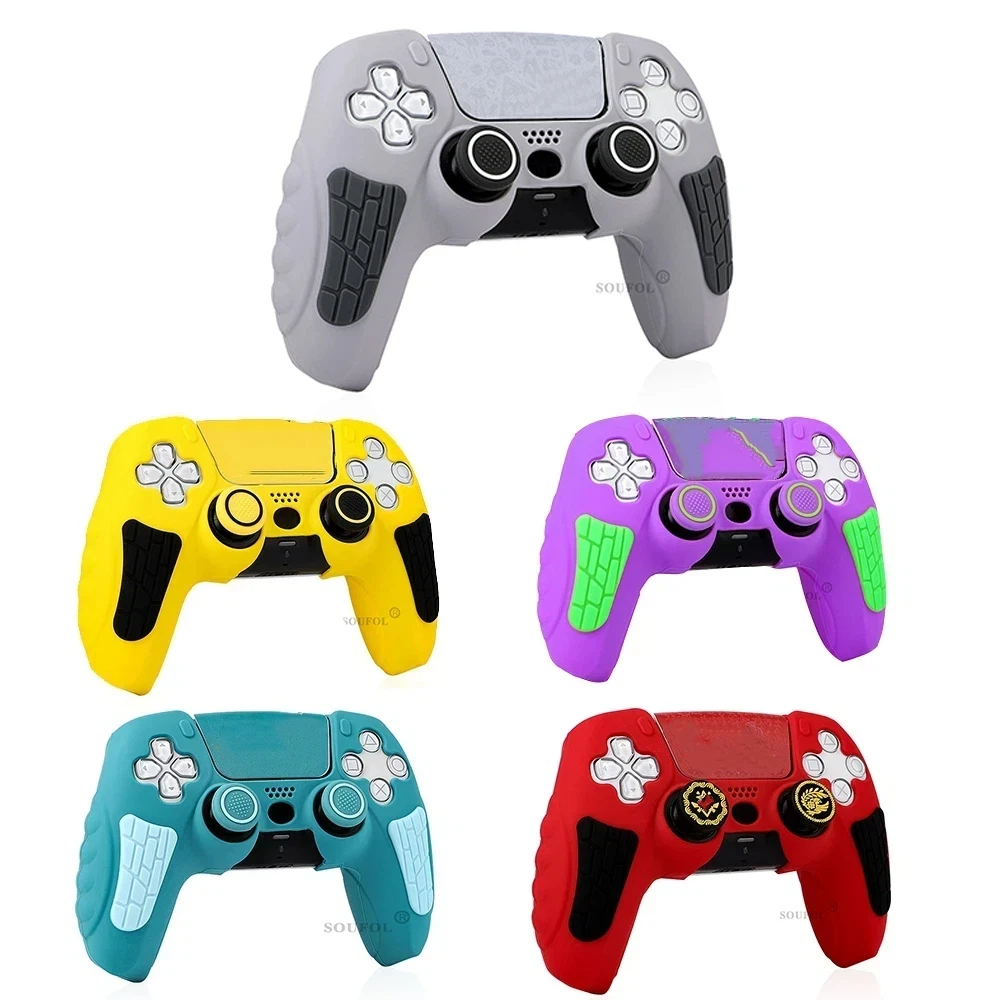 

Anti-Slip Silicone Skin for Ps5 Controller Accessories Soft Protective Cover Case for PS5 Control Grip with Touch Pad Stickers