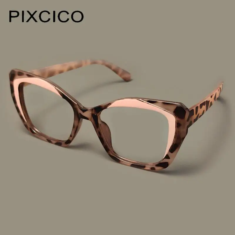 R56881 Women Fashion Cat Eye Reading Glasses Popular Tr90 Leopard Clear Eyewear Trend Presbyopic Eyeglass Dioptric +0.50~+3.50