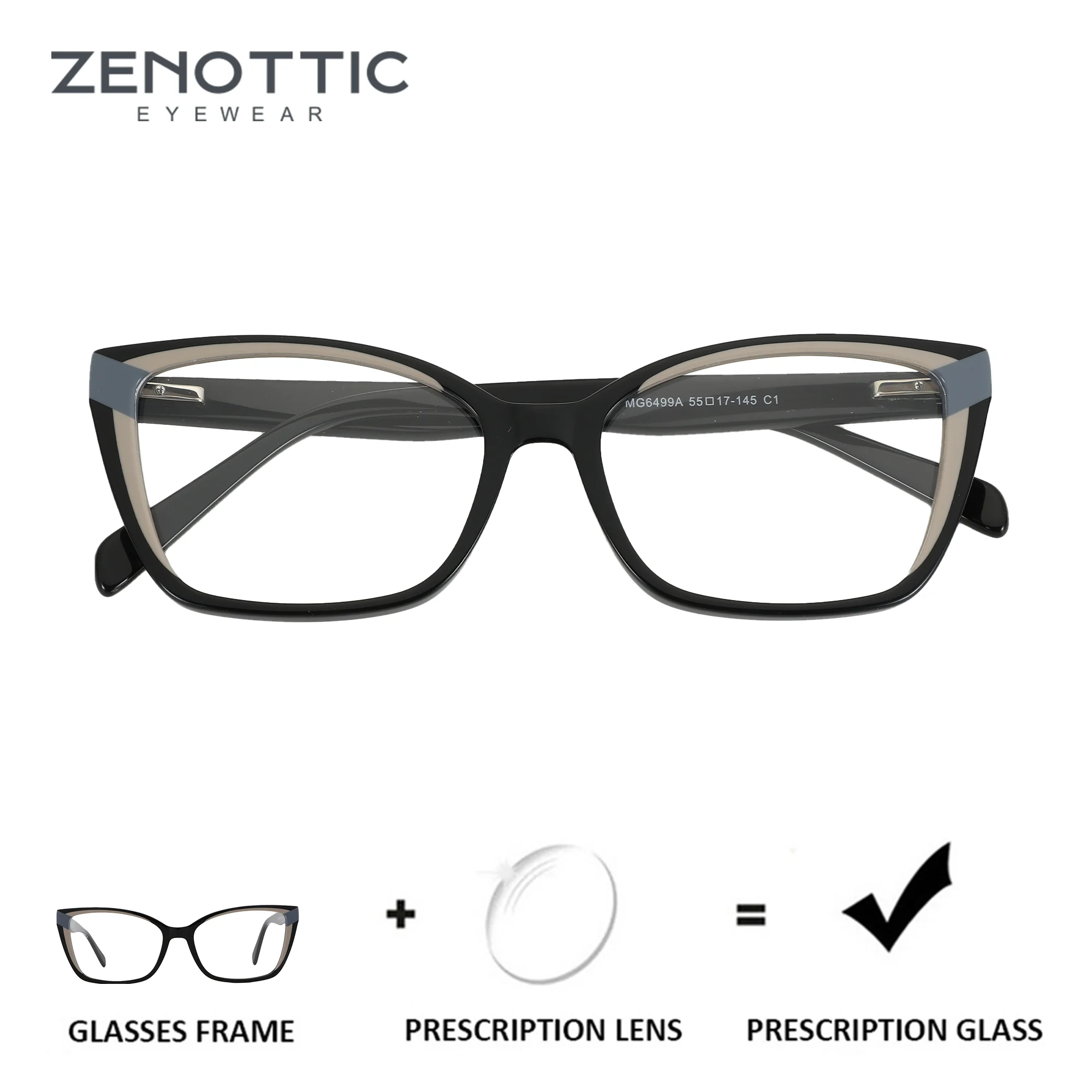 

ZENOTTIC (размер M) ацетатные очки ручной работы по рецепту, женские оптические очки-бабочки на заказ для защиты от синего света, фотохромные