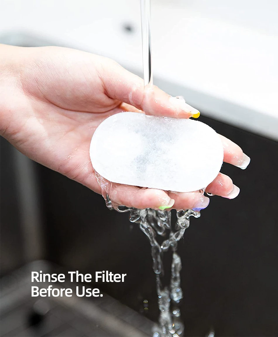 ROJECO Katze Brunnen Filter Für 3,2 L Edelstahl Katze Wasser Brunnen Pet Wasser Dispenser Ersatz Aktivkohle Filter – Detail 5