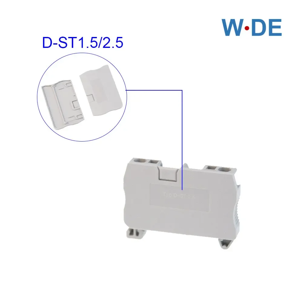 1 Piece D-ST1.5-2.5 End Covers For ST1.5 ST2.5 And PT2.5 Din Rail Terminal Blocks End Plates