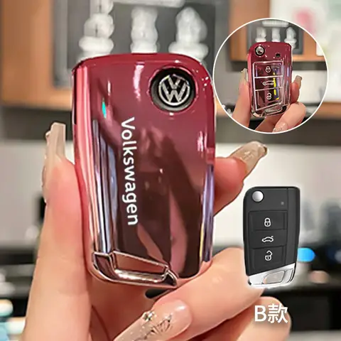 폭스 바겐 골프 7 MK7 Tiguan MK2 T-roc T-cross Skoda Octavia Kodiaq Karoq Seat Ateca Leon Fob 용 자동차 TPU 키 케이스 커버