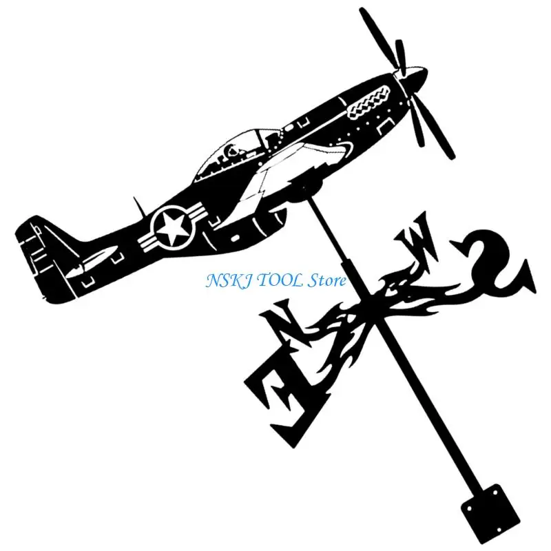 L8RC Vintage Fighter Airplanes Weathervane Durability Alloys Wind Direction Indicators for Outdoor Garden Decoration view 5