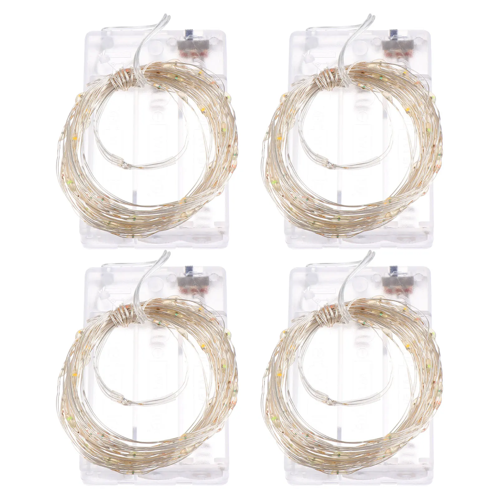 

4Pcs LED String Lights Copper Wire Decorative Fairy Party Room Lighting Colorful Plastic Festoon Ideal For Home Garden Canteen