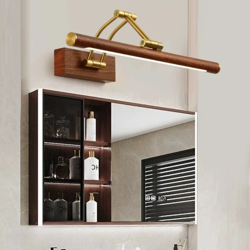 

Передняя лампа с железным зеркалом, трехцветное освещение полного спектра, светильник в китайском роскошном стиле, туалетный столик для ванной комнаты, регулируемый светильник