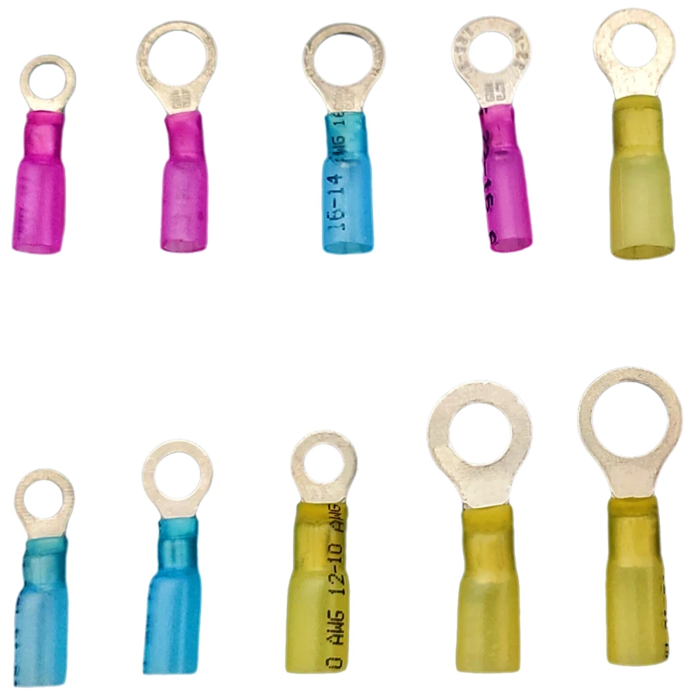 20PCS RV Waterproof Ring Terminal Pre-Insulated Cold Press Wire Connector Annular Electrical Wiring Terminals