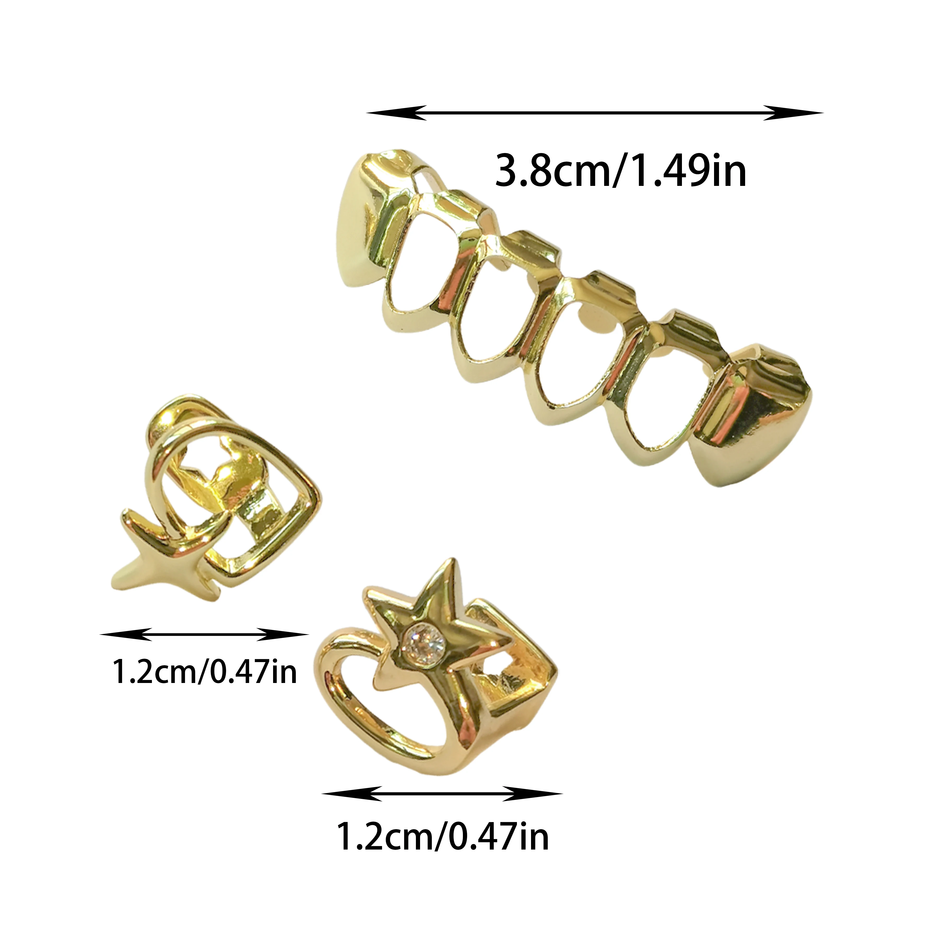 حلي الهيب هوب المجوفة على شكل نجمة مناسبة للارتداء في الملاهي الليلية وعيد الميلاد وحفلات أعياد الميلاد